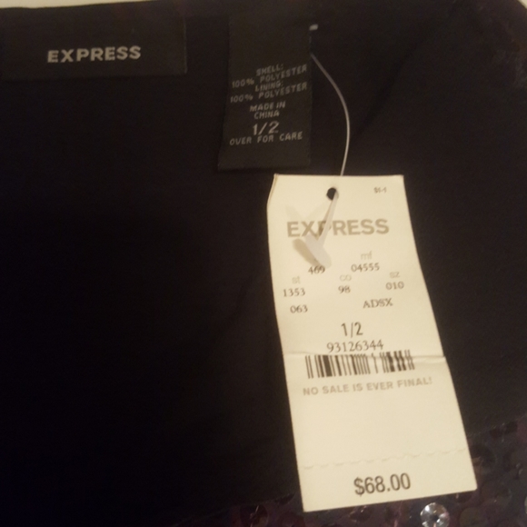 Express sequin mini skirt size 1/2 NWT - Picture 2 of 2